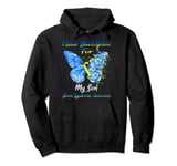 I Wear Blue & Yellow For My Son Down Syndrome Awareness Pullover Hoodie