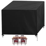HSGAV Patio Furniture Covers Waterproof, Square Outdoor Furniture Covers 420D Oxford Polyester for Patio Table Chair Windproof UV Protective Furniture Set Covers Black,90x90x40cm