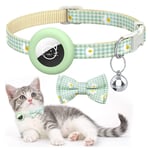 Kattehalsbånd med AirTag Silikondeksel og Klokke - Grønn