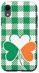 Coque pour iPhone XR Plaid vert trèfle pour la Saint-Patrick Irlande