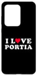 Coque pour Galaxy S20 Ultra I Love Portia Nom assorti pour petite amie et petit ami Portia