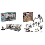 LEGO Star Wars Boarding the Tantive IV Set, A New Hope Buildable Toy & Star Wars Clone Trooper & Battle Droid Battle Pack Building Toys for Kids with Speeder Bike Vehicle, 4 Minifigures and 5 Figures