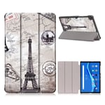 Lenovo Tab M10 FHD Plus tri-fold pattern leather case - Eiffel Tower