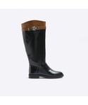 River Island Womens Knee High Boots Black Ri Hardware Pu - Size UK 4