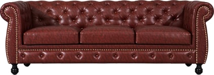 Skånska Möbelhuset Chesterfield soffa 3-sits i brunt PU