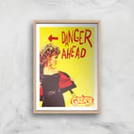 Grease Danger Road Giclee Art Print - A4 - Wooden Frame
