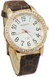 WoMaGe Lovely Girls Ladies Childrens Kid Smart Party Spare Rose Gold Time Watch Coffee