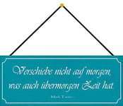 Schatzmix Plaque en métal pour trésor 27 x 10 cm avec Cordon Motif Sign et Inscription en Langue Allemande Multicolore 27 x 10 cm