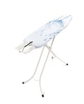Brabantia - Ironing Board A - With Steam Iron Rest - Adjustable in Height - Non-Slip Rubber Feet - Cotton Cover with Foam Layer - Foldable - Cotton Flower - 110 x 30cm