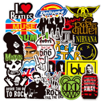 100 st rockband punk klistermärken, vuxen klassisk rock klistermärke pack cool metal punk musik klistermärke gitarr laptop skateboard vattenflaska hjälm, etc