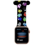 Fob for Apple Watch Strap 42mm 44mm, Funny Among us Cartoon Replacement Pin Infection Control Design for Nurses Doctors Healthcare Beauticians Compatible with iWatch Series, SE/6/5/4/3/2/1, Black