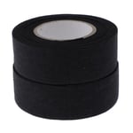 2 Rullar Bomullsband Hockeyhandtag Ishockey Svart