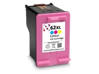 Refilled 62 XL Colour Ink fits HP Officejet 5744 All-In-One Printers