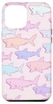 Coque pour iPhone 15 Pro Max Pastel Shark Soft Girl Preppy Esthétique Cute Kawaii Print