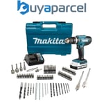 Makita HP488DAEX1 18v Lithium Combi Hammer Drill 1x 2Ah - 74 Screwdriver Bit Set