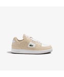 Lacoste Mens Court Cage Shoes in Tan-White Leather - Size UK 6