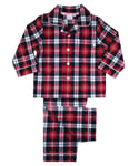 Mini Vanilla Boys Curtis Check Cotton Traditional Pyjamas - Red - Size 5-6Y