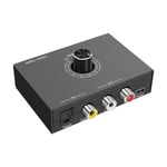 NÖRDIC Digital til Analog lydkonverter, Toslink og Koaksial til RCA L/R og hodetelefoner med volumkontroll metall DAC D/A omformer
