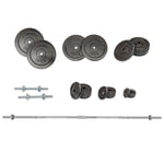 Viavito 99kg Black Cast Iron Barbell and Dumbbell Weight Set