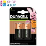 2 Duracell Rechargeable C Batteries HR14 DC1400 3000mAh 1.2V 2BL New