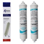 2 x Activated Carbon Water Filters For Daewoo American Style Fridge Freezers