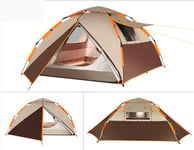 GUO Multi-person 360° Panoramic Family Camping Stable Steel Tube Structure 100% Waterproof Dome Frame Pop-up Tunnel Beach Awning Multi-person Tent-gray