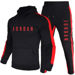 DSFF Jordan Sweat à capuche et pantalon de sport 2 pièces pour homme Noir A-XL