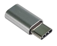 Premium Cord Adaptateur USB 3.1 mâle C/mâle - USB 2.0 Micro-B/Femelle, Argent