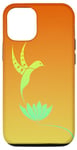 Coque pour iPhone 12/12 Pro Colibri Lotus Fleur Orange Jaune Turquoise Sundown