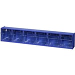 Allit 464440 Casier à tiroirs basculants VarioPlus ProFlip 6 (l x H x P) 600 x 115 x 95 mm bleu, transparent 1 pc(s)