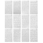 12 st Alphabet Schabloner Återanvändbara Bokstavsmålnings Schabloner Plast DIY Ritning Sprayning Skal Mall