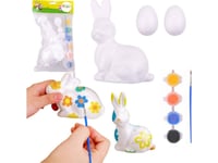 Styrofoam Prydnadsmålning Set Hare 2 Ägg Färger Lean Toys
