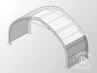Förlängning 3m för tälthall, rundbågehall Lagertält Förrådstält 15x15x7,42m, PVC, Vit/Grå