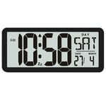 1X(Square Wall Clock Series, 13.8inch Digital Jumbo Alarm Clock, LCD Display UK