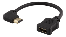 HDMI adapter kabel - Han/Hun - Højre Vinklet - 4K - 0.2 m