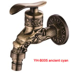 Faucet Hot Newly Washing Machine Faucet Retro Vintage Carved Home Sink Garden Single Faucet Water Tap-yh-b005_ancient_cyan_CHINA