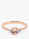 A B Davis 9ct Rose Gold Morganite and Diamond Cluster Engagement Ring