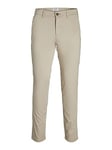 JACK & JONES Men's Chino Trousers Stretch Pants Tapered Slim Fit Look JPSTMARCO JJBOWIE, Colours:Beige, Pant Size:30W / 30L, Leg Length:L30