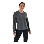 Nike W NY Core FRNCH TRRY FLC Top Sweatshirt Women's, Black/HTR/DK Smoke Grey, S