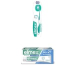 Bundle of Elmex Brosse à Dents Sensitive Souple - 1 unité - Pour dents sensibles - Nettoyage en douceur et en profondeur + ELMEX - Dentifrice Elmex Sensitive Blancheur Douce 0% Colorants - 2 x 75 ml
