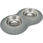 Trixie Bowl Set Silicone/Stainless Steel Gray 0,4L x 2