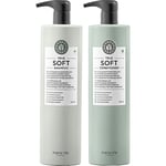 Maria Nila True Soft Duo Shampoo 1000ml, Conditioner 1000ml -