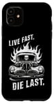 Coque pour iPhone 11 Live Fast, Die Last Flaming Skull et Classic Car
