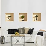 Stickers adhésifs 3D | Sticker Mural Autocollant Bonzais Japonais - Stickers muraux Chambre Adulte - Stickers muraux 3D - Decoration Murale Salon - Autocollants muraux Trompe l'oeil BONZAIS | 30x90cm