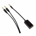 GROOVE 3.5MM AUDIO CABLE SET HEADPHONE SPLITTER & JACK PLUG TO JACK PLUG - BLACK