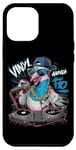 Coque pour iPhone 15 Pro Max Cool Urban DJ Pigeon avec lunettes de soleil et platines