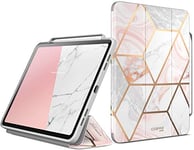 New iPad Pro 12.9 Inch Case, i-Blason [Cosmo] Full-Body Trifold Stand Protective Case Cover with Auto Sleep/Wake & Pencil Holder for Apple iPad 12.9 Inch 2018 Release (Marble)