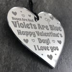 Funny Valentines Gift For Him Her Poem Engraved Heart Husband Wife Gift Keepsake