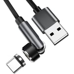 Magnetisk ladekabel med USB-C-kontakt Sort 1 m