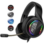 Casque Gaming 7.1 LEDS RGB PS4 SWITCH XBOX ONE PC - Son Surround Virtuel 7.1 - Haute Qualité